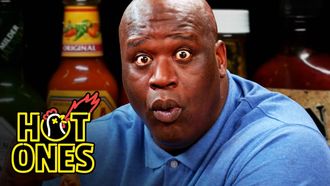 Episode 8 Shaq Tries to Not Make a Face While Eating Spicy Wings