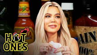Episode 5 Khloé Kardashian Holds Back Tears While Eating Spicy Wings