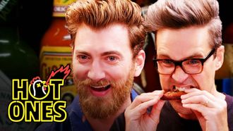 Episode 11 Rhett & Link Hiccup Uncontrollably While Eating Spicy Wings