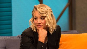 Episode 11 Kaley Cuoco Wears a Black Blazer and Slip on Sneakers