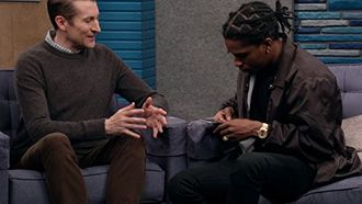 Episode 29 A$AP Rocky Wears a Black Button Up Jacket and Black Sneakers